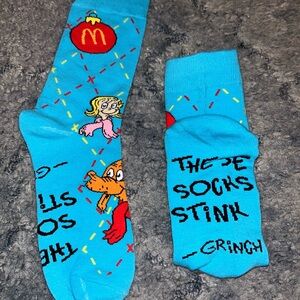 McDonald's Blue Grinch Socks